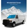 imageExtraThick Windshield Cover for Chevy ExpressGmc Savana Insulated Blackout Foldable Windshield Sunshade 4 SeasonGray  3 Season