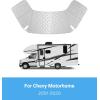 imageRV Windshield Cover for Chevy Motorhome 20012020 Thick Oxford Front Window Sunshade Class C RV Windshield Cover for Ice ampamp Snow Gray with Mirror CutoutsWhite  Polyester