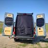 imageUpgrade Rear Door Bug Screen for Ram ProMaster High Roof Van Rear Door Bug Mesh Screen Weighted Bottom for Wind Resistance Center Zipper Closure with Extra Privacy Panelrear door with privacy panel