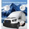 imageWindshield Cover for Ford Transit 20162025 Thick Oxford Front Window Sunshade Class B Windshield Cover for Ice ampamp Snow Gray with Mirror CutoutsOxford