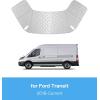imageWindshield Cover for Ford Transit 20162025 Thick Oxford Front Window Sunshade Class B Windshield Cover for Ice ampamp Snow Gray with Mirror CutoutsPolyester