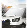 imageWindshield Cover for Ford Transit 20162025 Thick Oxford Front Window Sunshade Class B Windshield Cover for Ice ampamp Snow Gray with Mirror CutoutsOxford