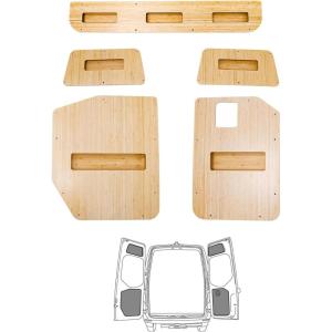 imageDoor Panels for Mercedes Benz Sprinter 20192024Rear Door ampamp Sliding Door Inset Panels With Storage Include Back Left ampamp Right ampamp Slider PanelFinished Carbonized Bamboo