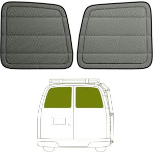 imageExtraThick Rear Door Window CoversPair for Chevy ExpressGmc Savana Van Magnetic Insulated Blackout Window Sunshade Foldable Design 4 SeasonGray  4 Season