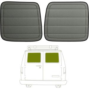 imageExtraThick Rear Door Window CoversPair for Ford Econoline Magnetic Insulated Blackout Window Sunshade Foldable Design 4 SeasonGray  4 Season