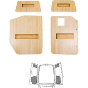 imageRear Door Panels for Mercedes Sprinter 20192025Back Door Lower Upper Inset Panels With StorageInclude Left ampamp Right PanelFinished Carbonized Bamboo