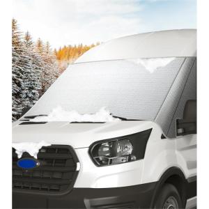 imageWindshield Cover for Ford Transit 20162025 Thick Oxford Front Window Sunshade Class B Windshield Cover for Ice ampamp Snow Gray with Mirror CutoutsOxford