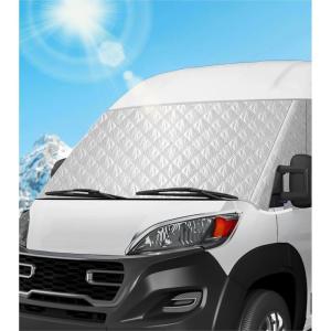 imageWindshield Cover for Ram ProMaster 20142024 Thick Oxford Front Window Sunshade Class B Windshield Cover for Ice ampamp Snow Gray with Mirror CutoutsPolyester