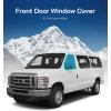 imageFront Door Window CoversPair for Ford Econoline Magnetic Insulated Blackout Window Sunshade Foldable Design 3 SeasonGray  3 Season