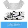 imageRV Windshield Cover for Ford E450E350E250EconolineClub Wagon 19972025 Motorhome Class C RV Front Window Sunshade for UV Protection ampamp Privacy Shield White with Mirror Cutouts
