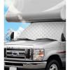 imageRV Windshield Cover for Ford E450E350E250EconolineClub Wagon 19972025 Motorhome Class C RV Front Window Sunshade for UV Protection ampamp Privacy Shield White with Mirror Cutouts