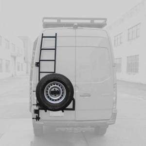 imageRear Door Ladder with Tire Carrier for MercedesBenz Sprinter High Roof Van 20192025180Hinges Only Durable Aluminum Construction 2in1 Rear Door Ladder with Tire Mount